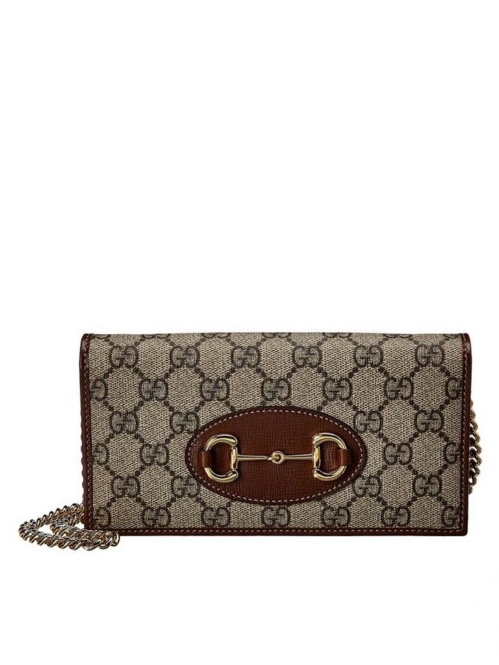 Gucci Horsebit 1955 GG Supreme Canvas & Leather wallet on chain